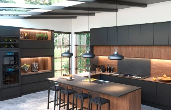 O preto sempre traz mais elegância ao projeto e alia sofisticação e aconchego